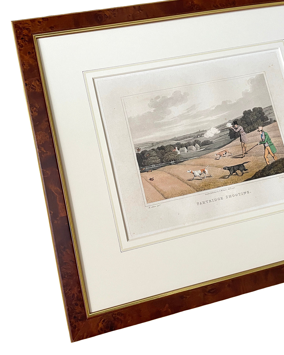 Framed Etching Partridge Shooting Henry Alken 47.5 x 42.5cm ANTIQUE