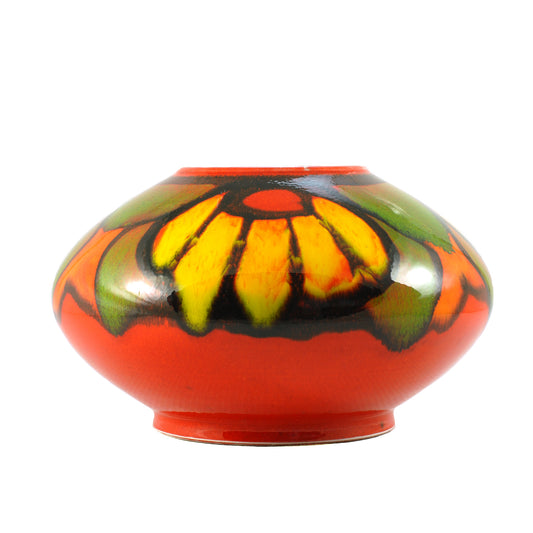 Poole Pottery Onion Vase Delphis Design Yellow/Orange/Red VINTAGE