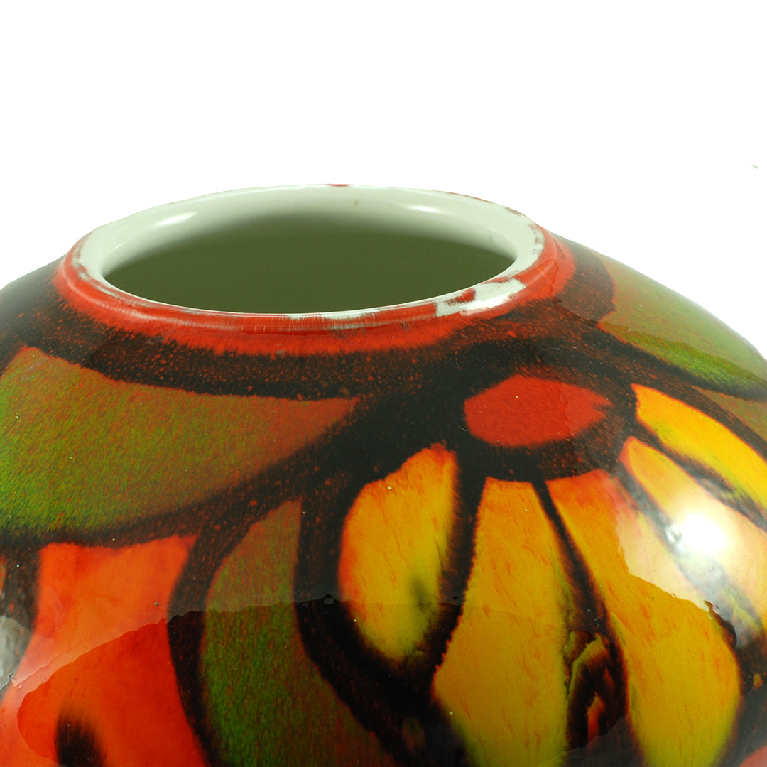 Poole Pottery Onion Vase Delphis Design Yellow/Orange/Red VINTAGE