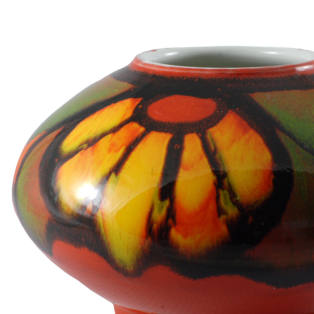 Poole Pottery Onion Vase Delphis Design Yellow/Orange/Red VINTAGE