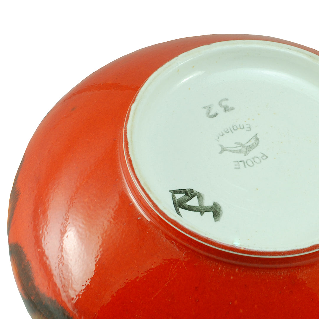 Poole Pottery Onion Vase Delphis Design Yellow/Orange/Red VINTAGE