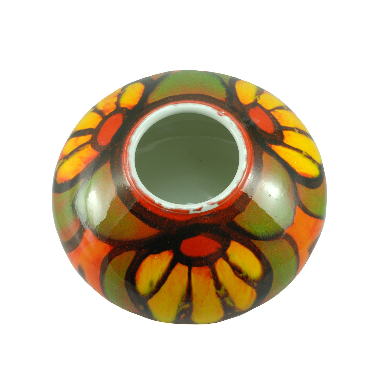 Poole Pottery Onion Vase Delphis Design Yellow/Orange/Red VINTAGE