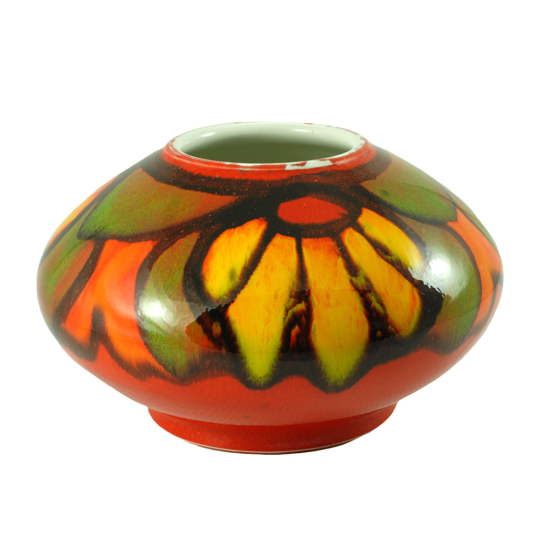 Poole Pottery Onion Vase Delphis Design Yellow/Orange/Red VINTAGE