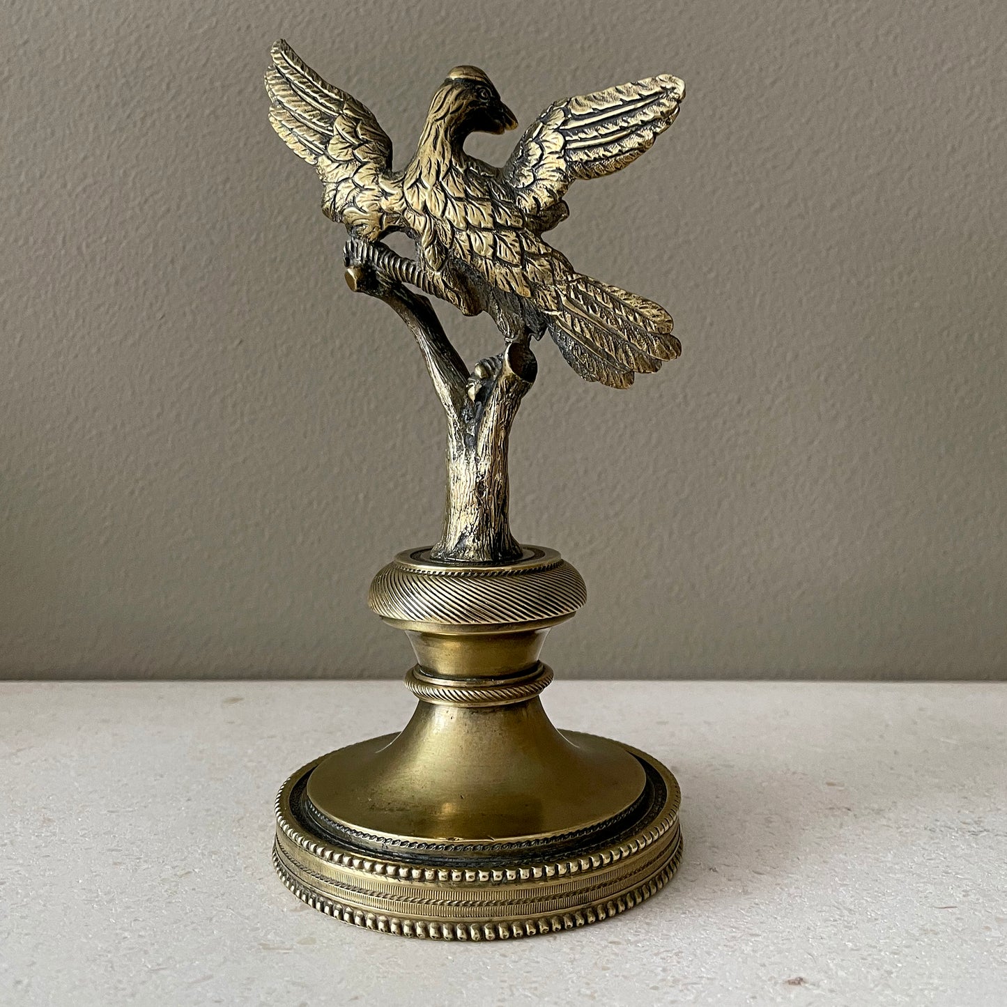 A Brass Eagle Paperweight On Gilded Bronze English Regency ANTIQUE