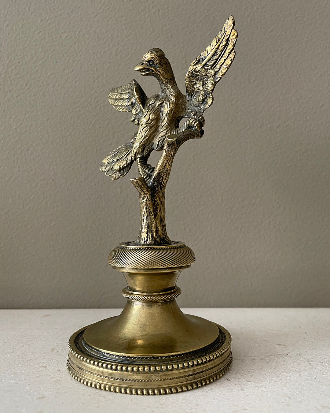 A Brass Eagle Paperweight On Gilded Bronze English Regency ANTIQUE