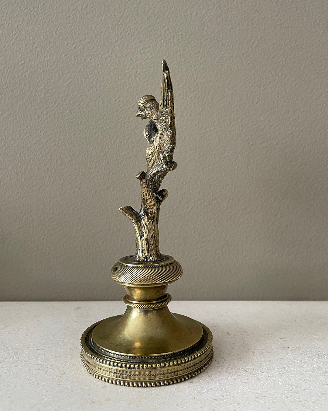 A Brass Eagle Paperweight On Gilded Bronze English Regency ANTIQUE