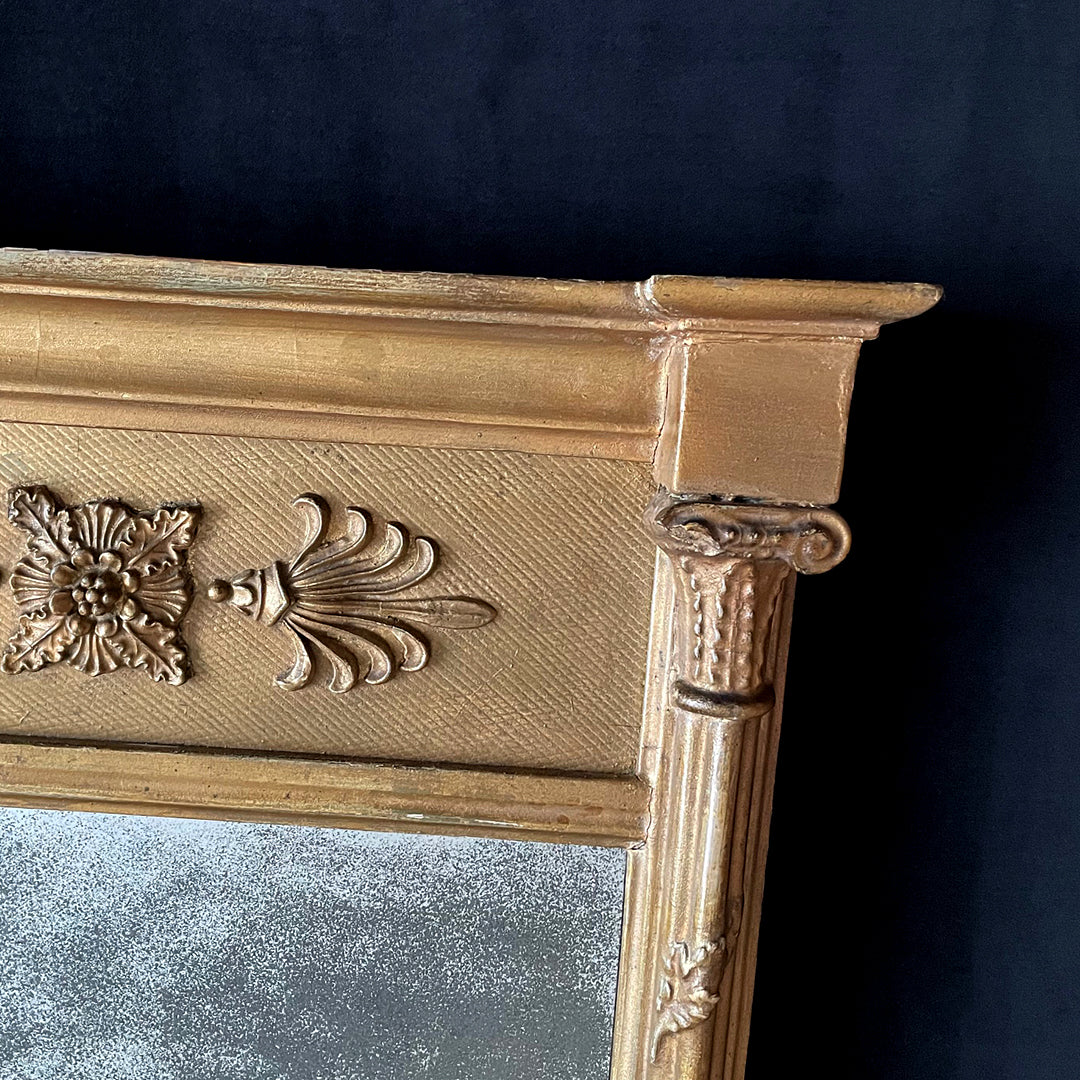 Pier Gilded Mirror With Distressed Foxed Mercury Glass Regency (1811-1820) 80 x 47cm ANTIQUE
