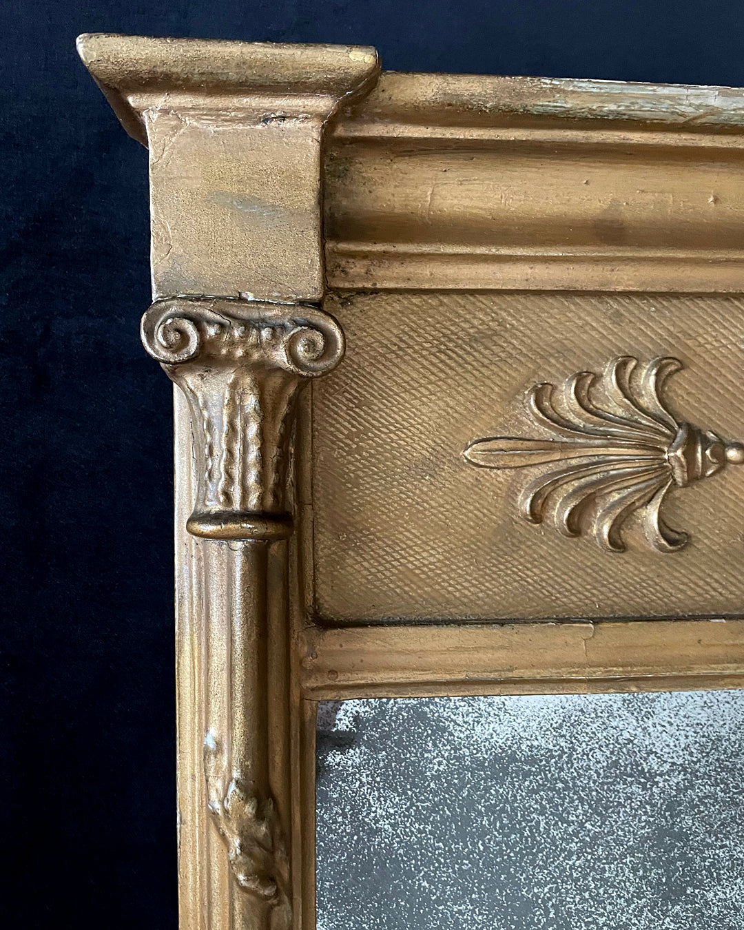 Pier Gilded Mirror With Distressed Foxed Mercury Glass Regency (1811-1820) 80 x 47cm ANTIQUE
