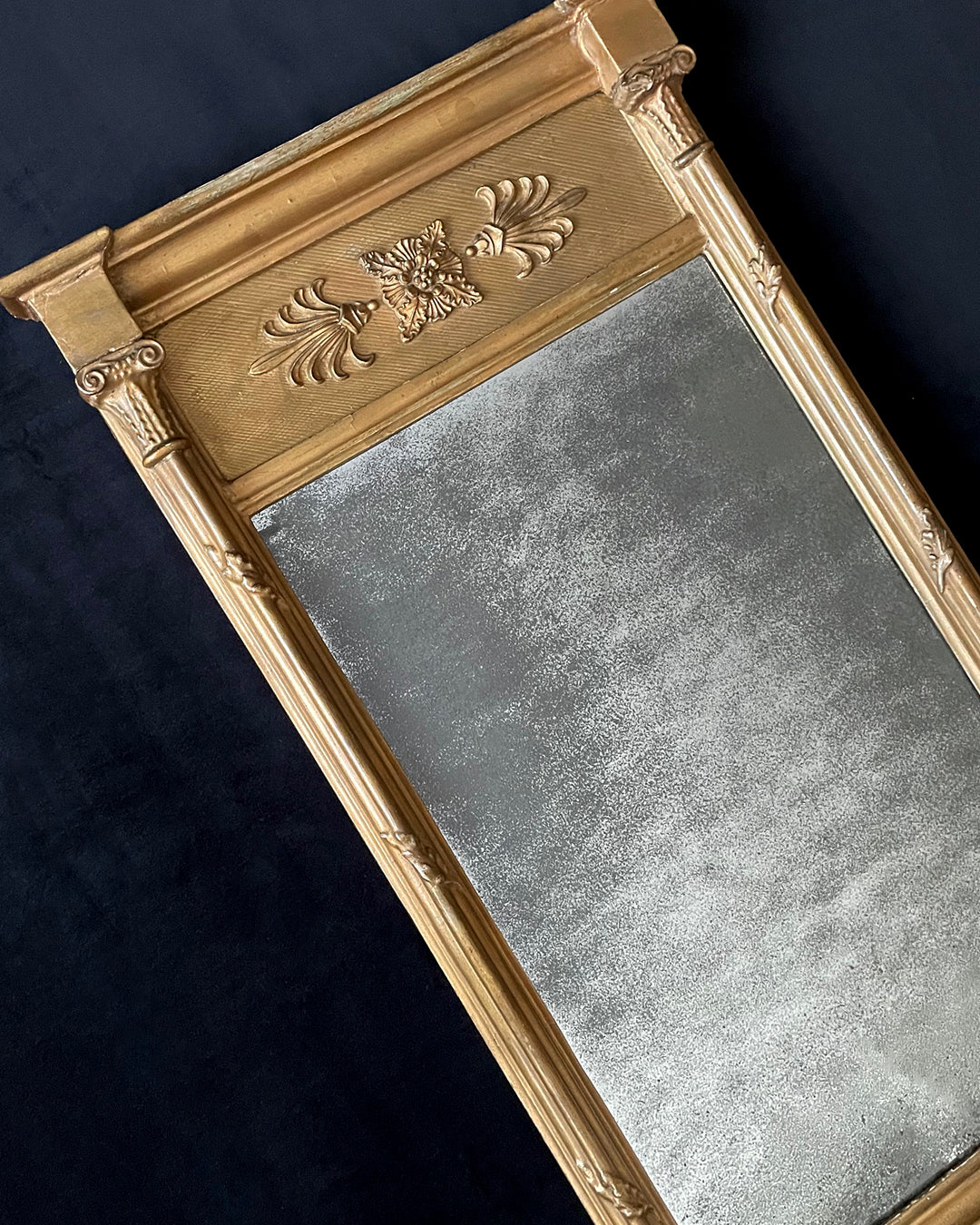 Pier Gilded Mirror With Distressed Foxed Mercury Glass Regency (1811-1820) 80 x 47cm ANTIQUE