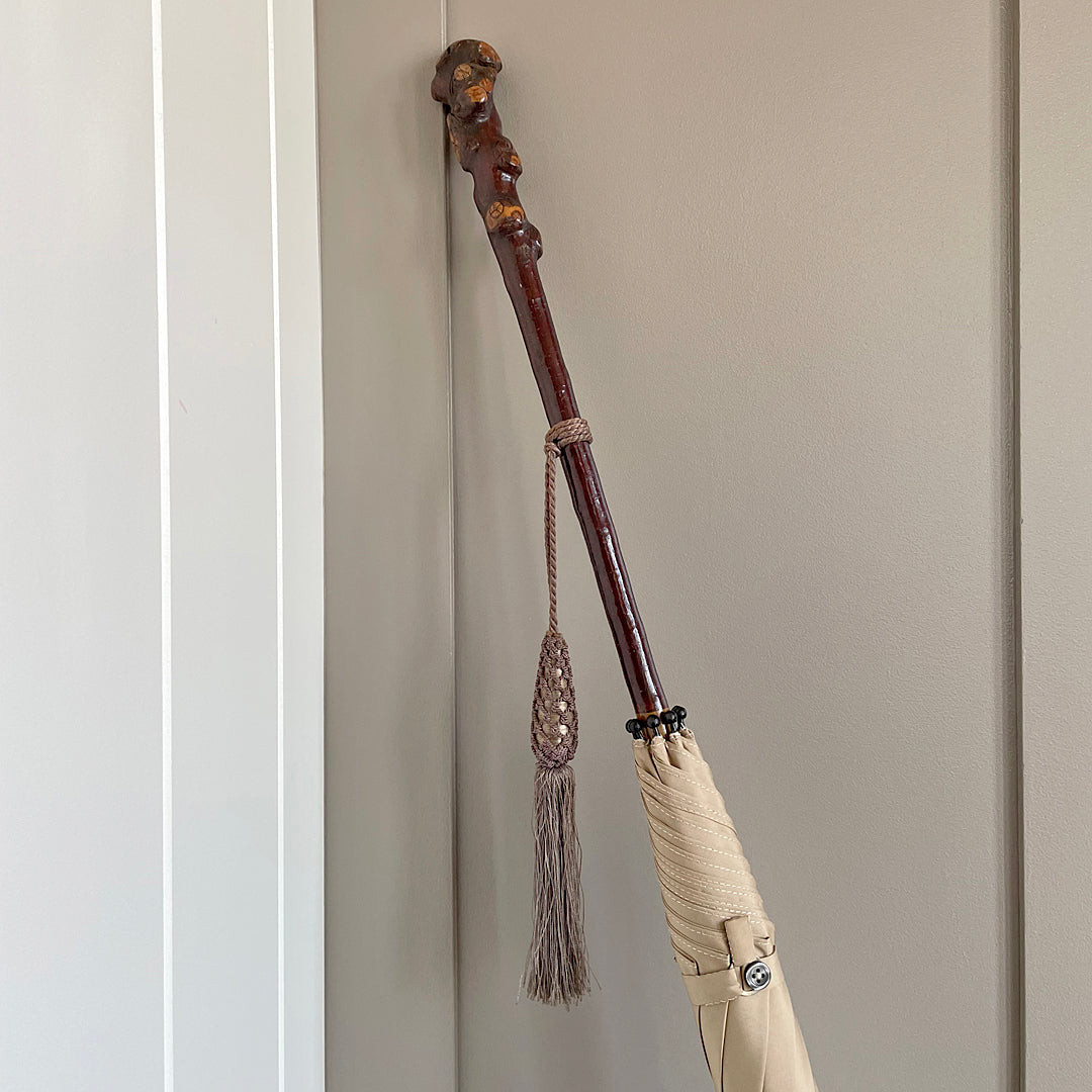 Fox Parasol Camel Canopy & Blackthorn Handle & Tassel VINTAGE