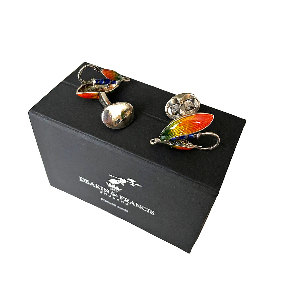 Deakin & Francis Sterling Silver Fly Fishing Cufflinks NEW COLLECTABLE
