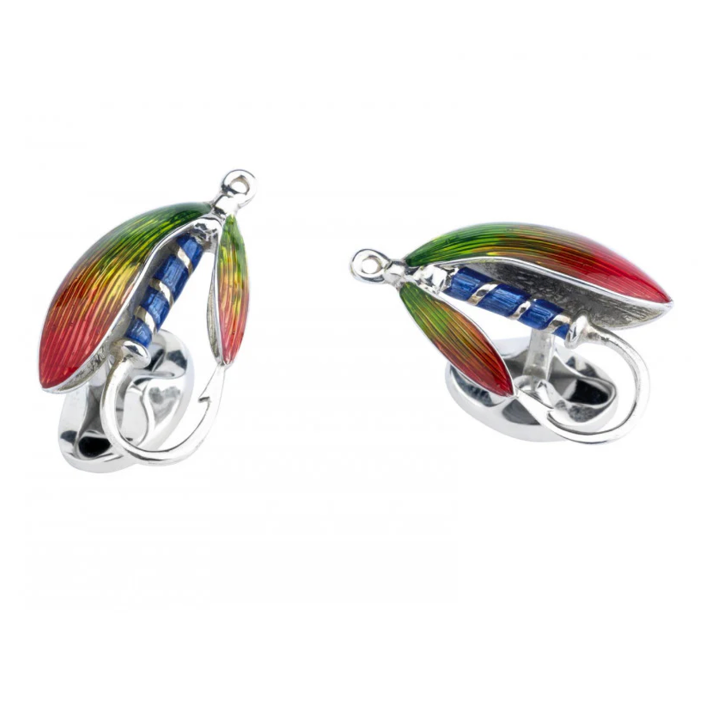 Deakin & Francis Sterling Silver Fly Fishing Cufflinks NEW COLLECTABLE