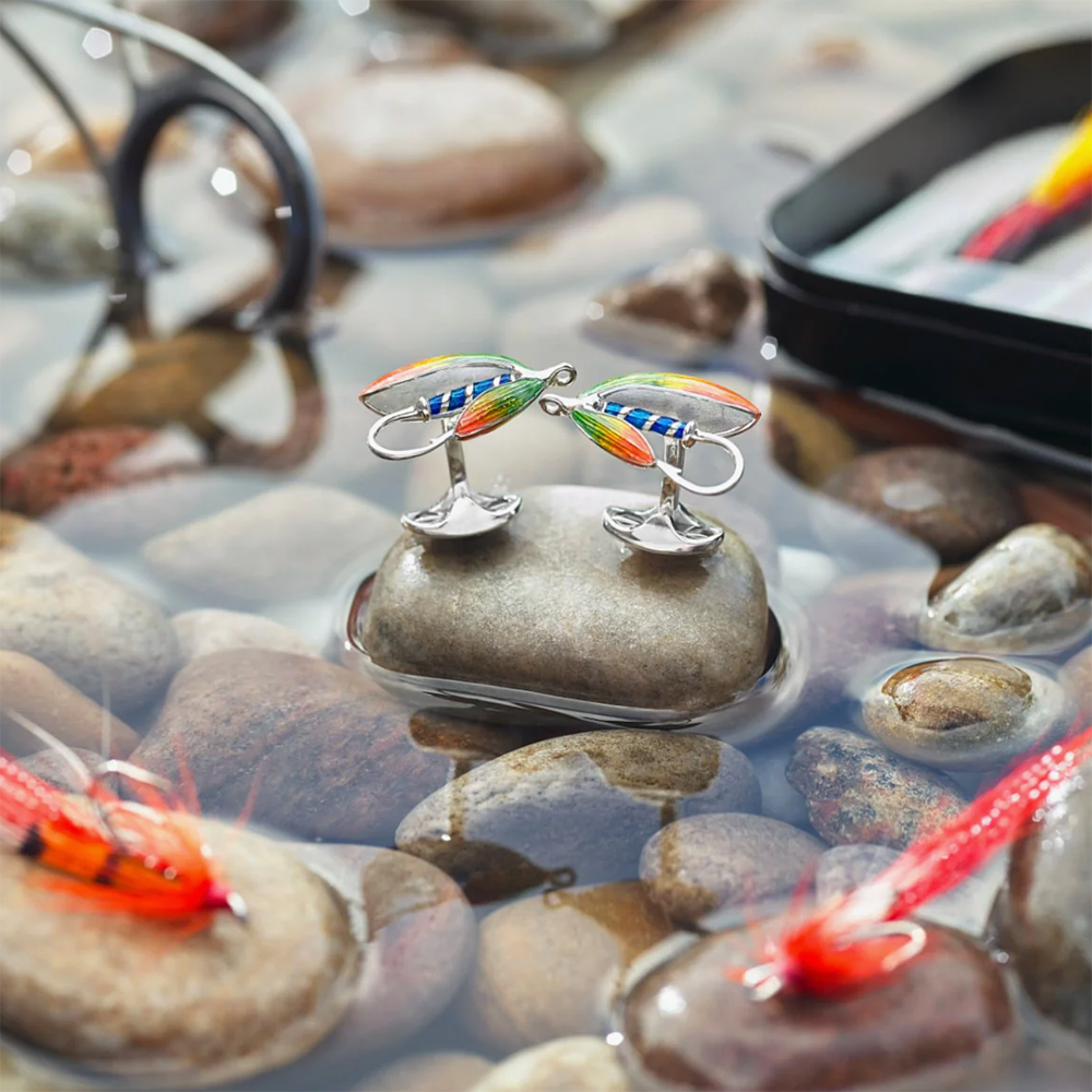 Deakin & Francis Sterling Silver Fly Fishing Cufflinks NEW COLLECTABLE