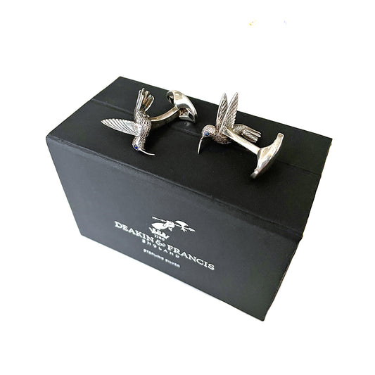 Deakin & Francis Sterling Silver Hummingbird Cufflinks NEW COLLECTABLE