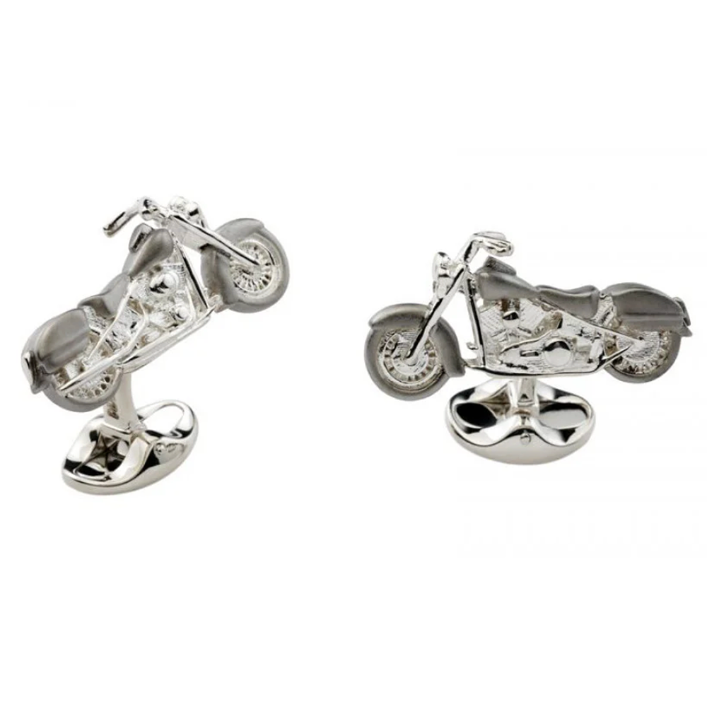 Deakin & Francis Sterling Silver Motorbike Cufflinks NEW COLLECTABLE