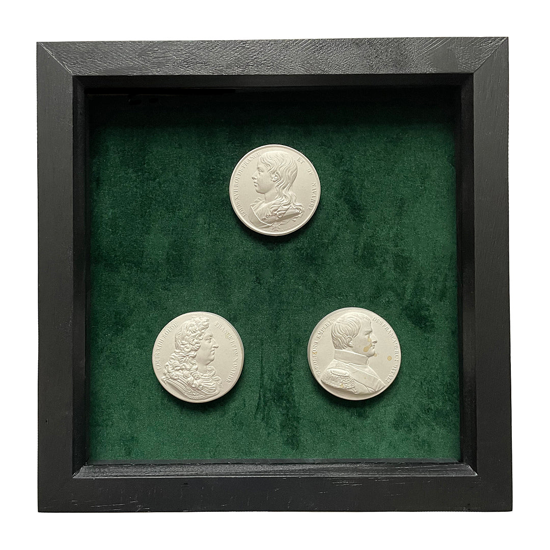 Set Of Three Grand Tour Intaglios French Kings Napoleon 19th C ANTIQUE