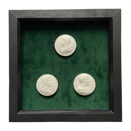 Set Of Three Grand Tour Intaglios French Kings Napoleon 19th C ANTIQUE