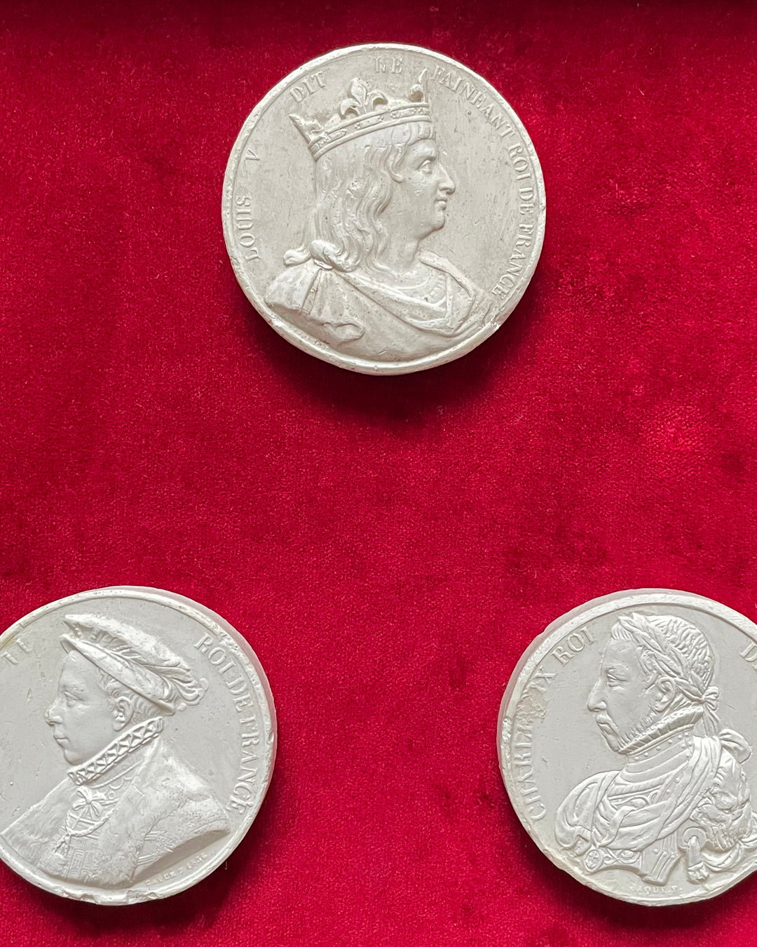 Set Of Three Grand Tour Intaglios French Kings 19th Century ANTIQUE