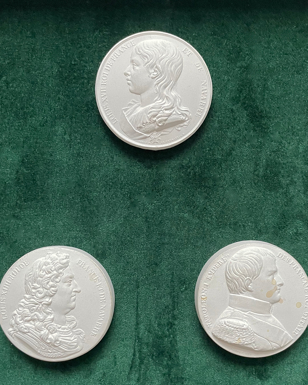 Set Of Three Grand Tour Intaglios French Kings Napoleon 19th C ANTIQUE