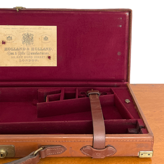 Holland & Holland Leather Bound Double Shotgun Case ANTIQUE