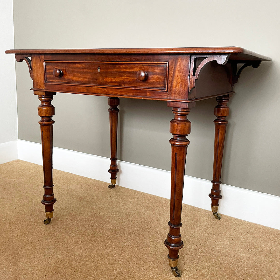 Compact Writing Table & Desk Mahogany & Leather Victorian (1860-1880) ANTIQUE