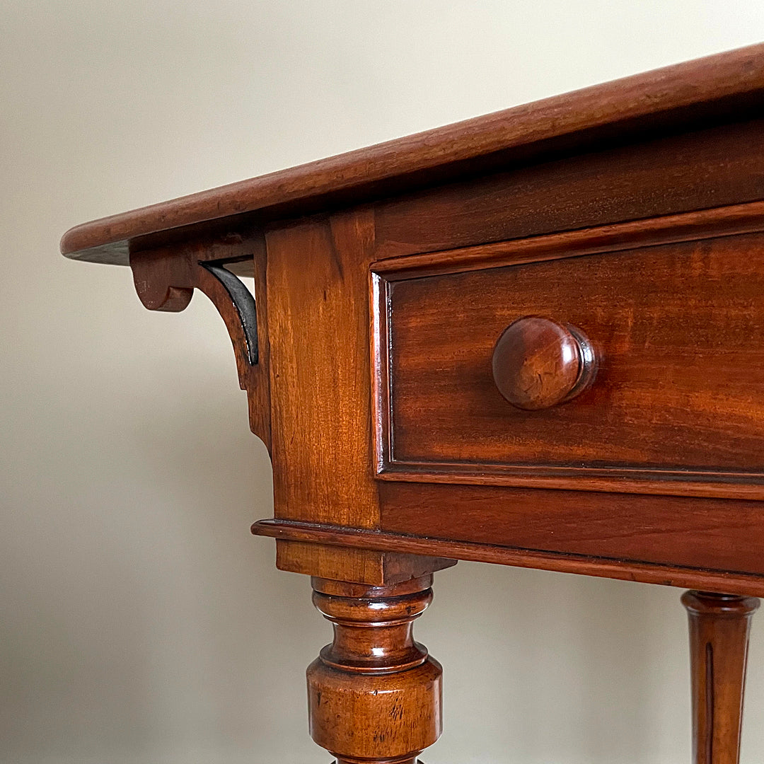 Compact Writing Table & Desk Mahogany & Leather Victorian (1860-1880) ANTIQUE