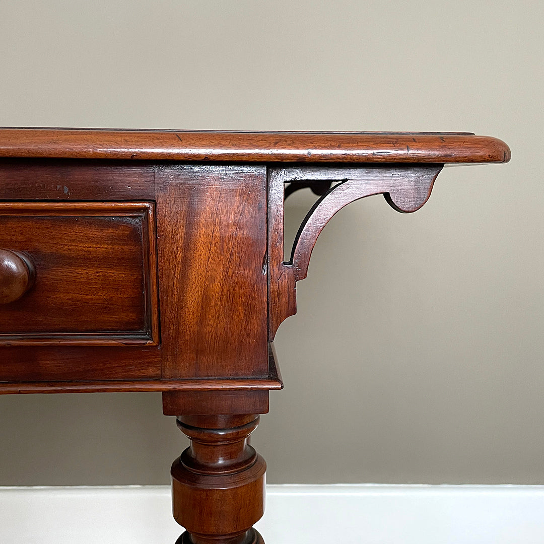 Compact Writing Table & Desk Mahogany & Leather Victorian (1860-1880) ANTIQUE