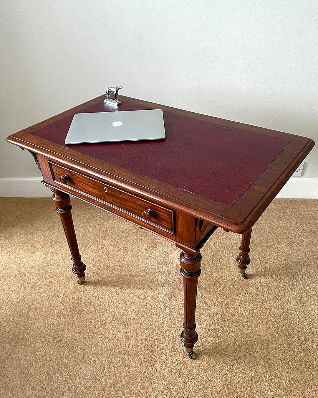 Compact Writing Table & Desk Mahogany & Leather Victorian (1860-1880) ANTIQUE