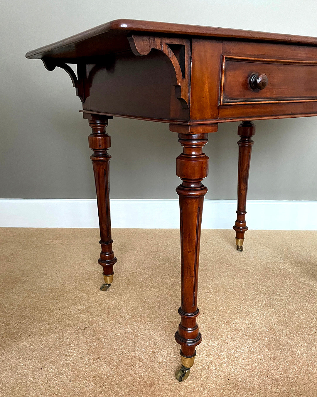 Compact Writing Table & Desk Mahogany & Leather Victorian (1860-1880) ANTIQUE