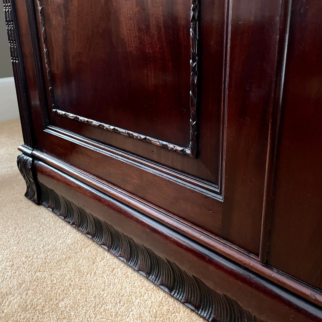 Howard & Sons Mahogany Side Cabinet With Baize Covered Shelves 1930's Country House Style VINTAGE