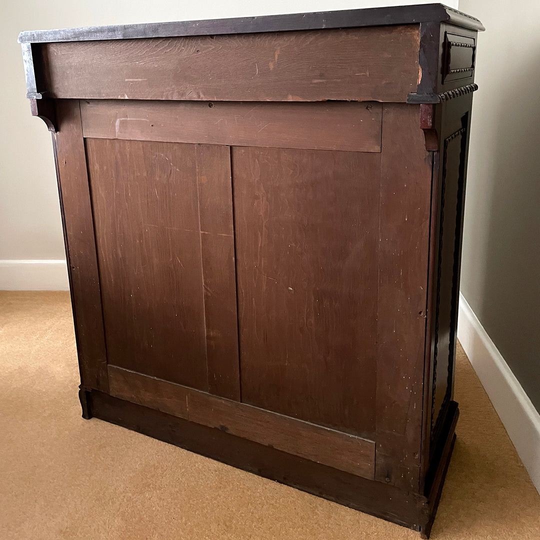 Howard & Sons Mahogany Side Cabinet With Baize Covered Shelves 1930's Country House Style VINTAGE