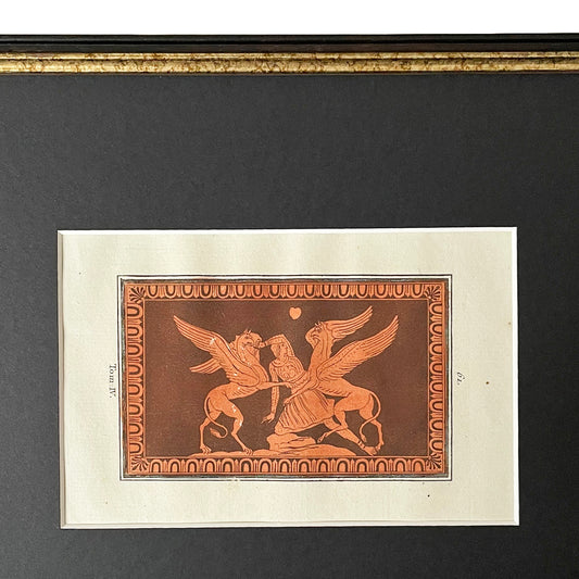 Engraving Arimaspi & Griffins Plate 61 William Hamilton 1787 ANTIQUE