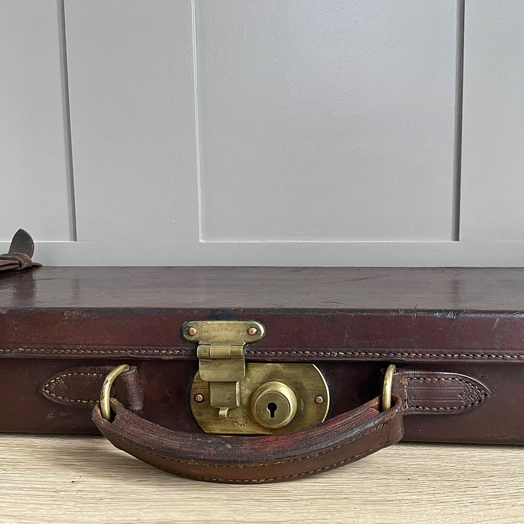 Holland & Holland Leather Bound Single Gun Case ANTIQUE