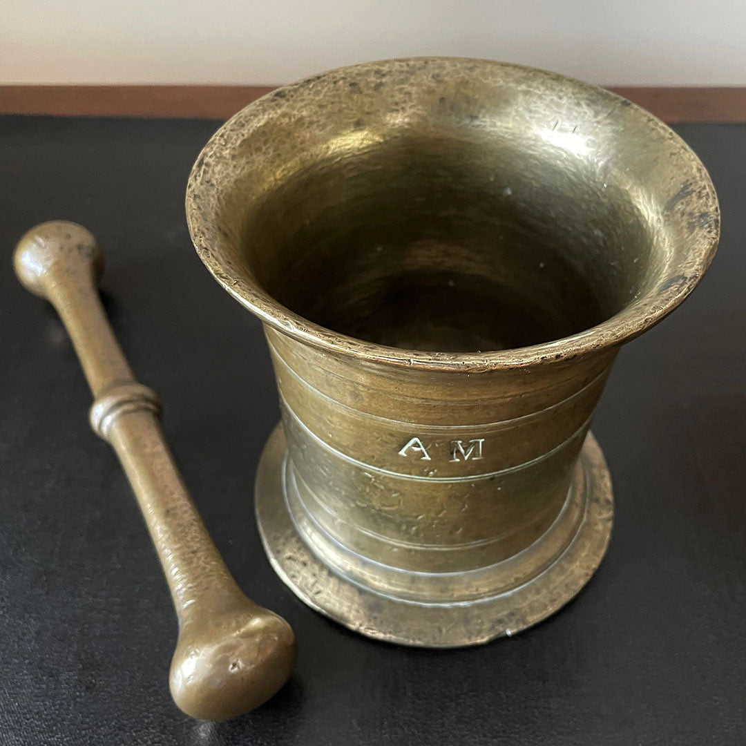 Georgian Bronze Pestle & Mortar English 17th Century ANTIQUE