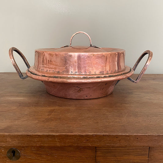 Hammered Copper Tourtière Pie Pan France Early 1800's ANTIQUE