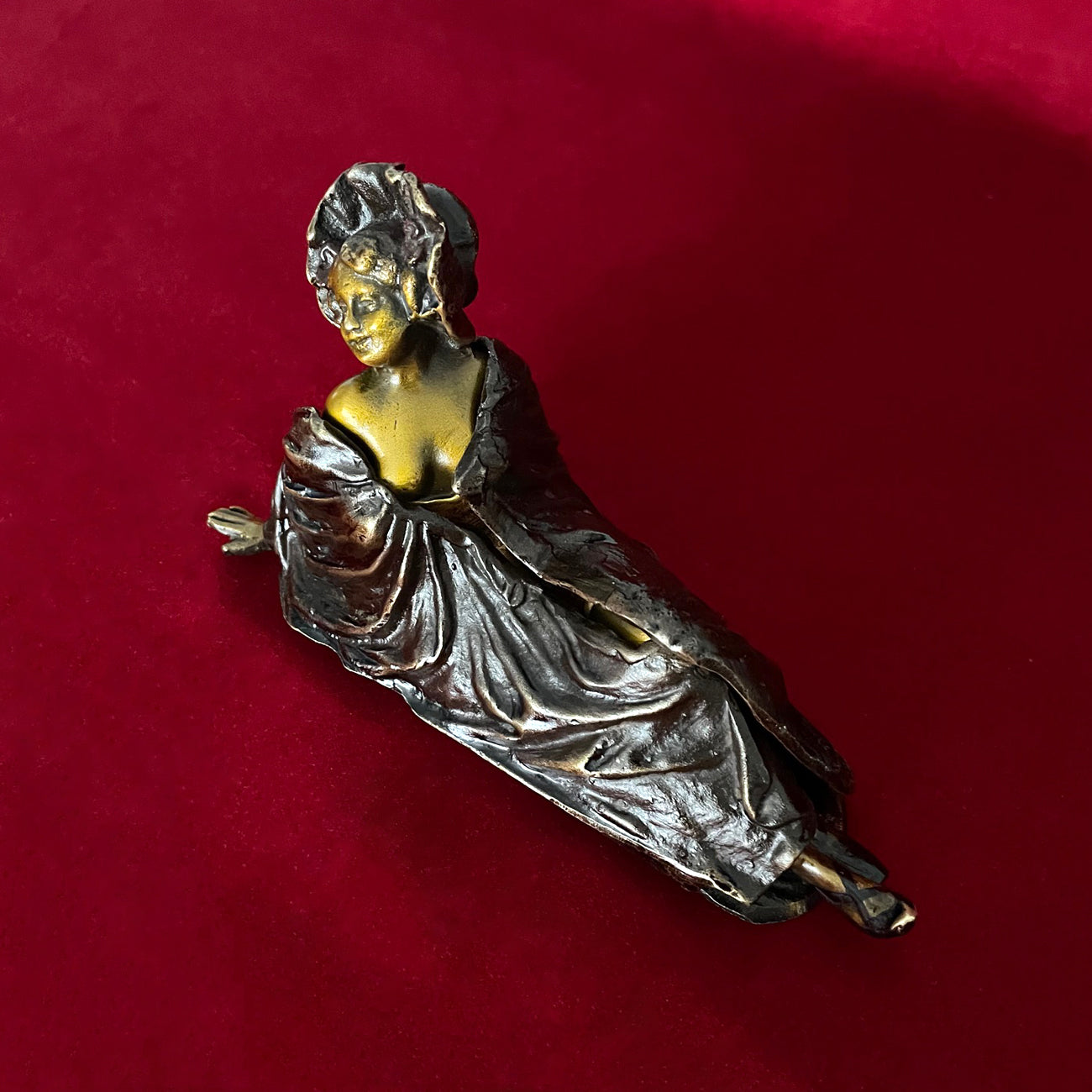 Franz Xavier Bergmann Reclining Nude Lady Erotic Cold Painted Bronze Figurine ANTIQUE