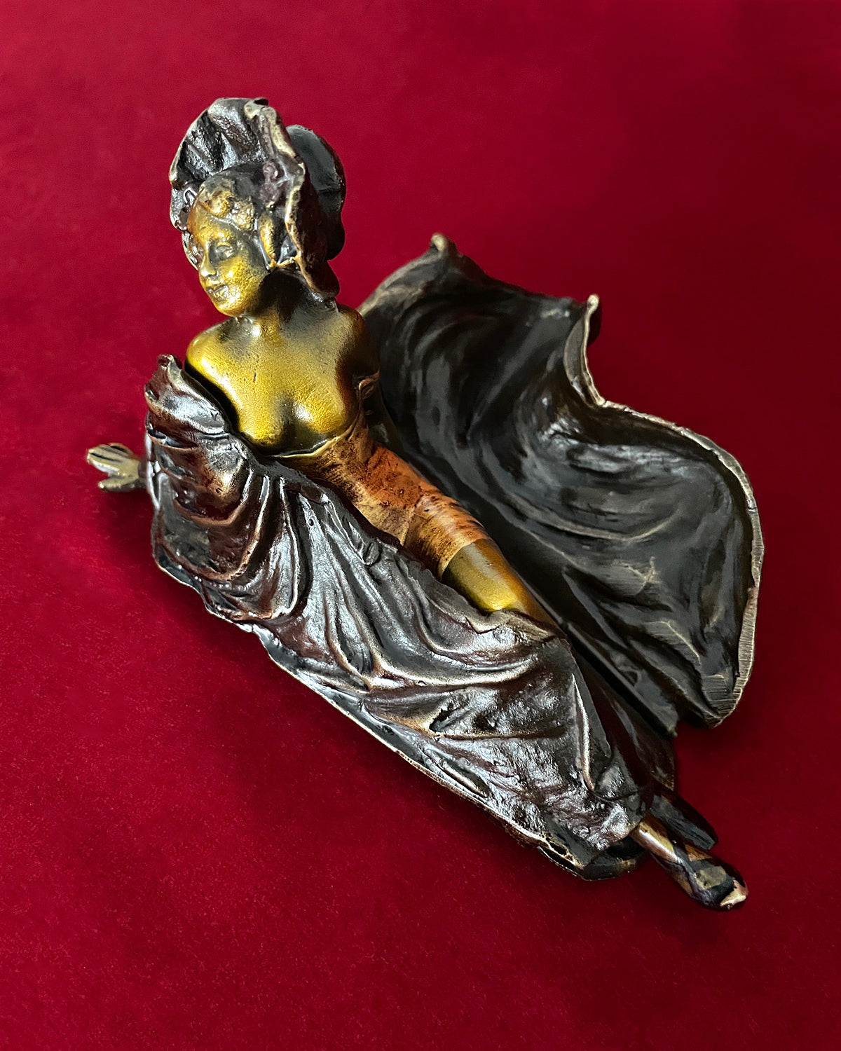 Franz Xavier Bergmann Reclining Nude Lady Erotic Cold Painted Bronze Figurine ANTIQUE