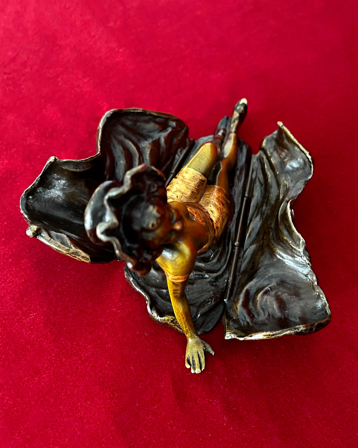 Franz Xavier Bergmann Reclining Nude Lady Erotic Cold Painted Bronze Figurine ANTIQUE