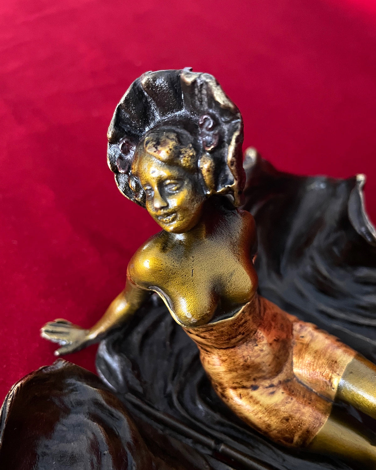 Franz Xavier Bergmann Reclining Nude Lady Erotic Cold Painted Bronze Figurine ANTIQUE