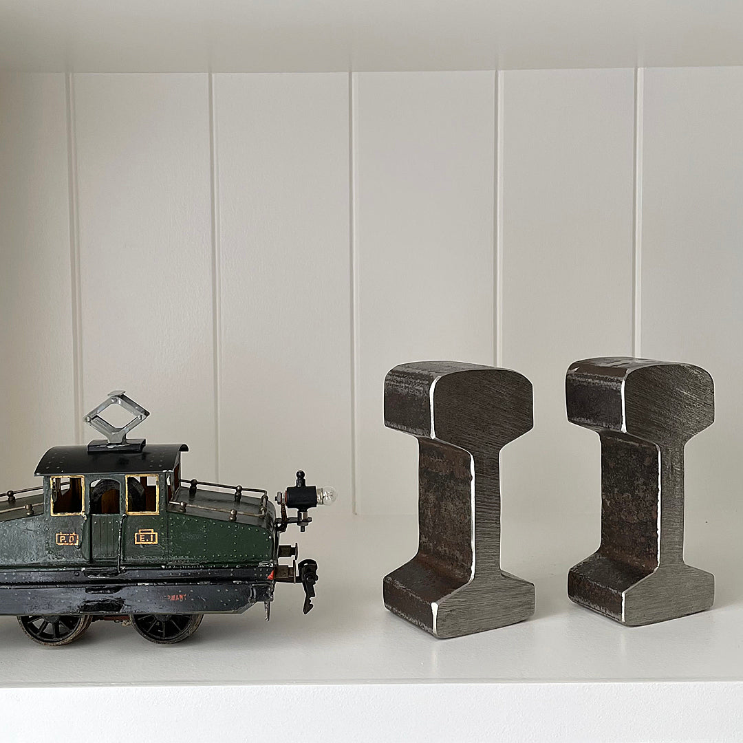 Pair Of Bookends Reclaimed Railway Track VINTAGE