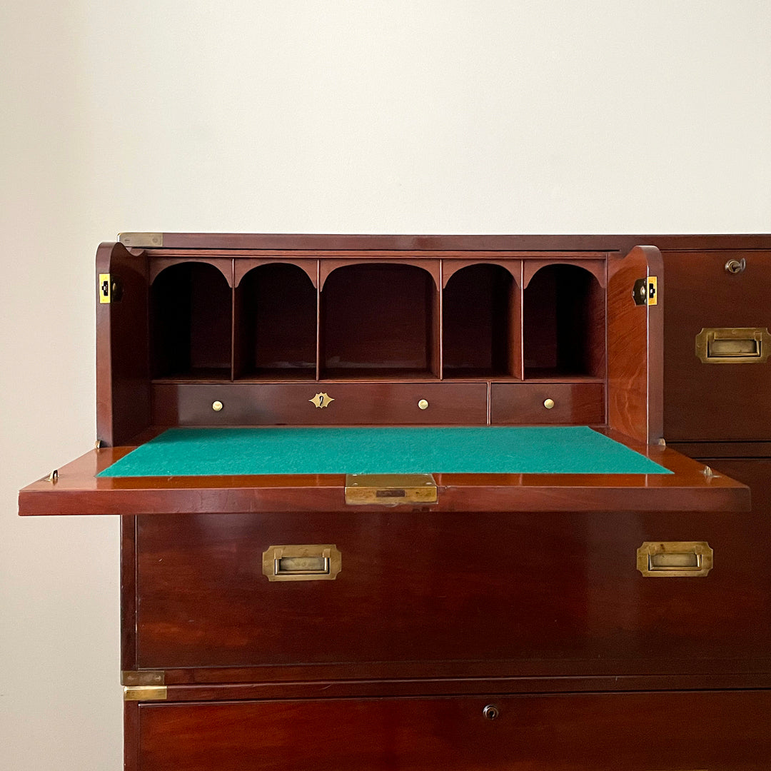 W. Day Secretaire Campaign Chest Early 19th Century ANTIQUE