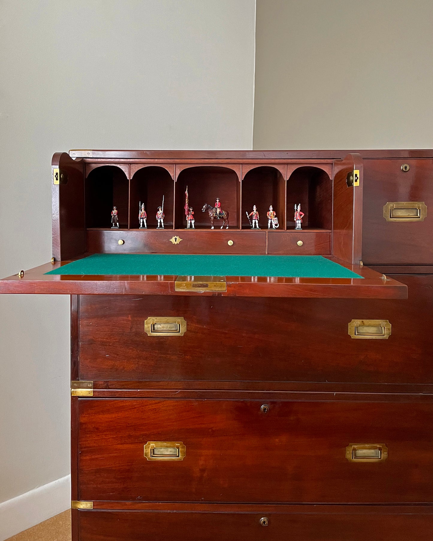 W. Day Secretaire Campaign Chest Early 19th Century ANTIQUE