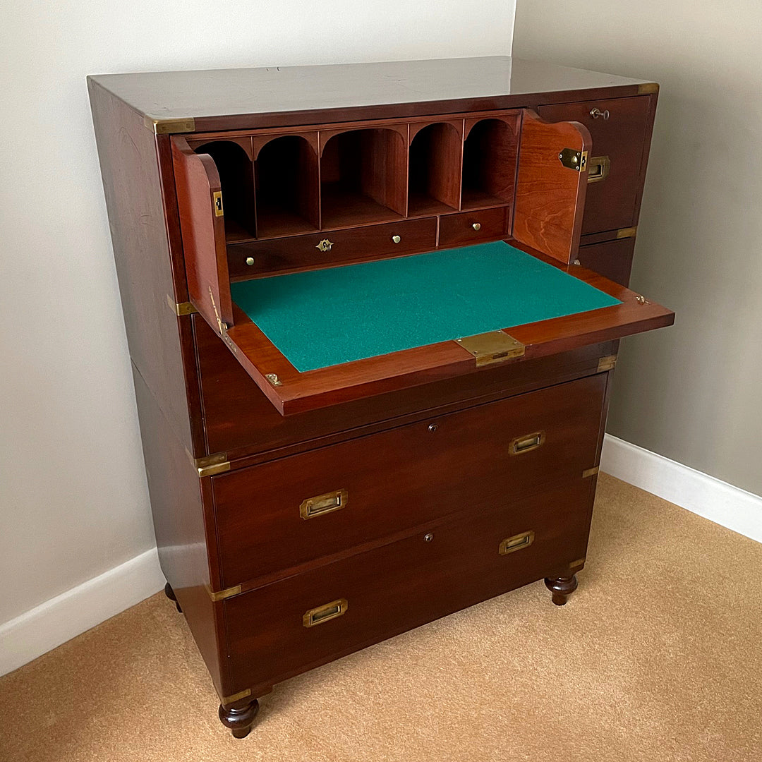 W. Day Secretaire Campaign Chest Early 19th Century ANTIQUE