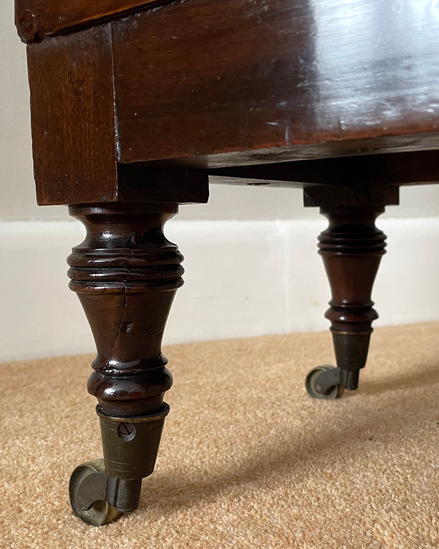 Bedside Cabinet / Cupboard Military Campaign Furniture 19th Century ANTIQUE