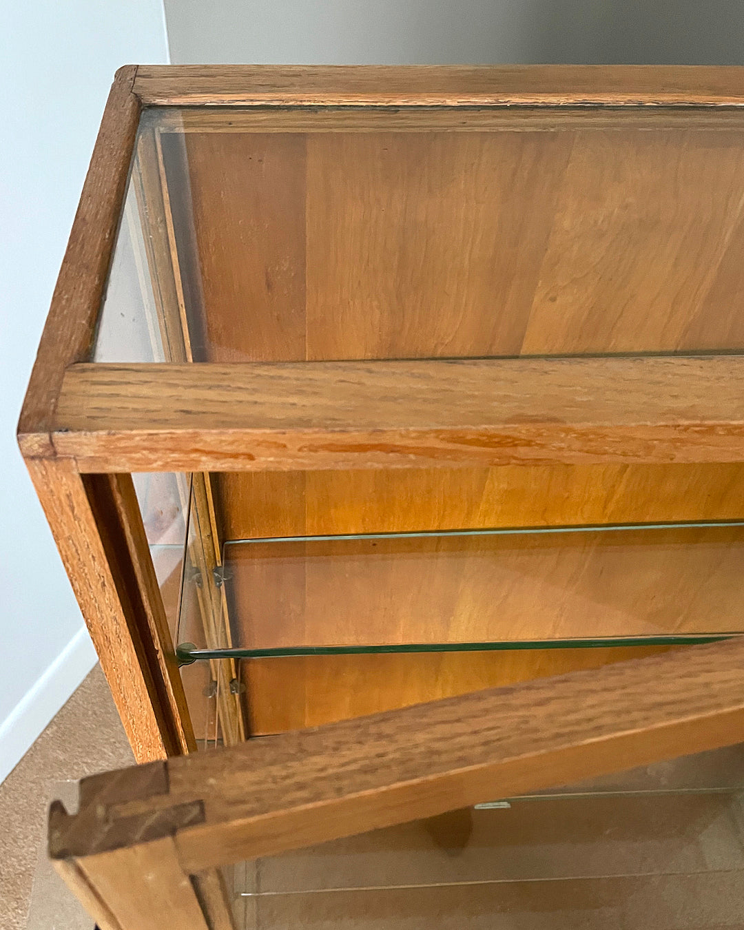 F. Maund & E. Berg Glass & Oak Shop Display Cabinet 1910 ANTIQUE