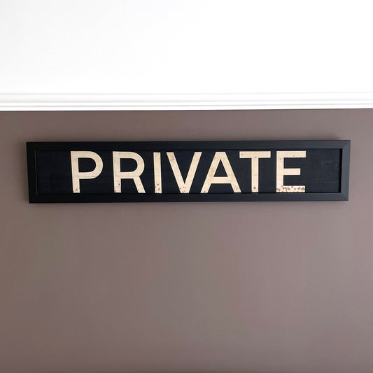 Framed Original Bus Blind PRIVATE Destination Sign 1950's VINTAGE