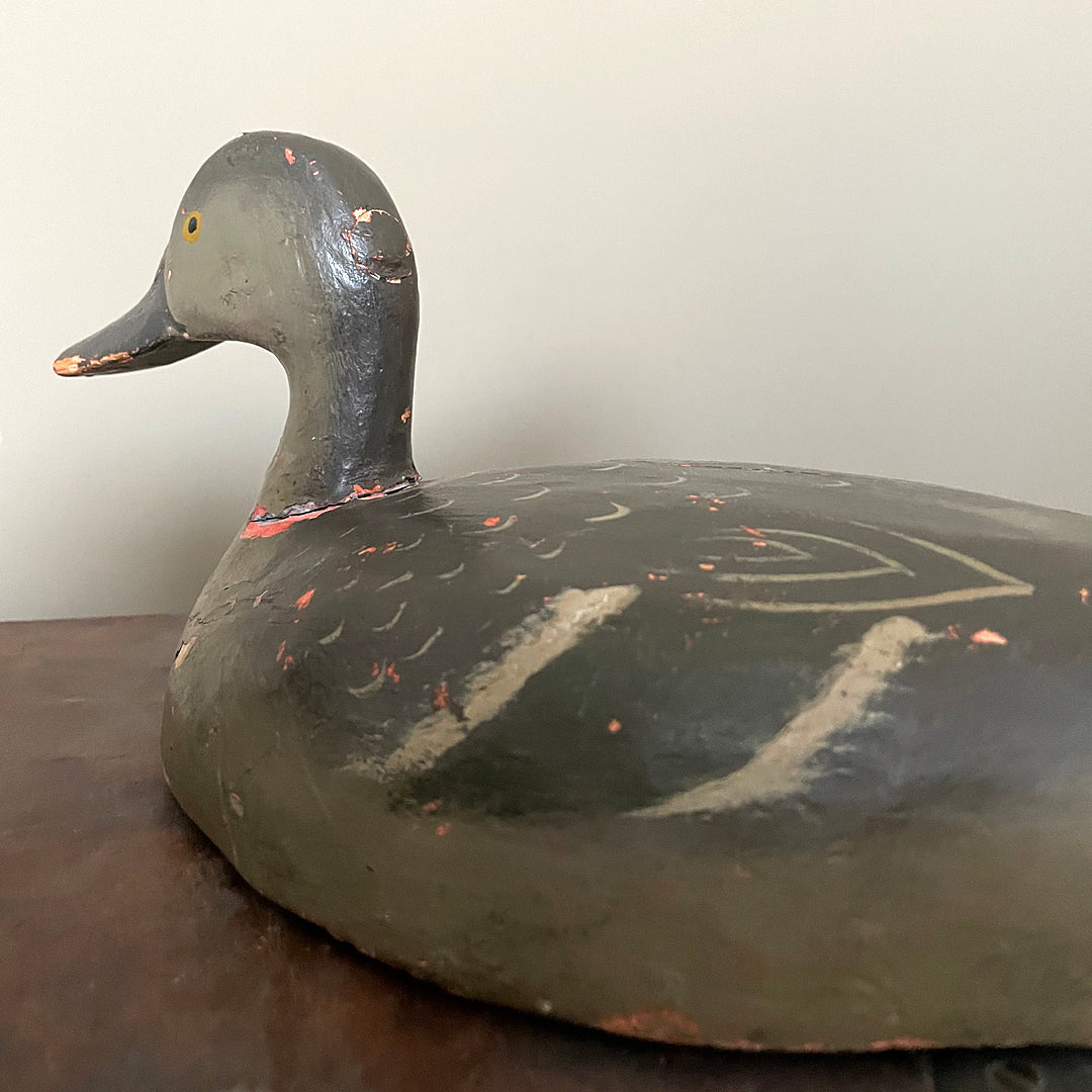 A Pair Of Wooden Decoy Ducks Carved & Hand Painted 1920's ANTIQUE