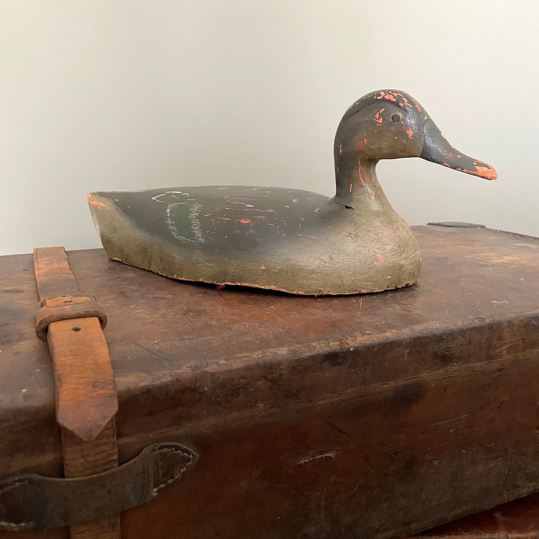 A Pair Of Wooden Decoy Ducks Carved & Hand Painted 1920's ANTIQUE