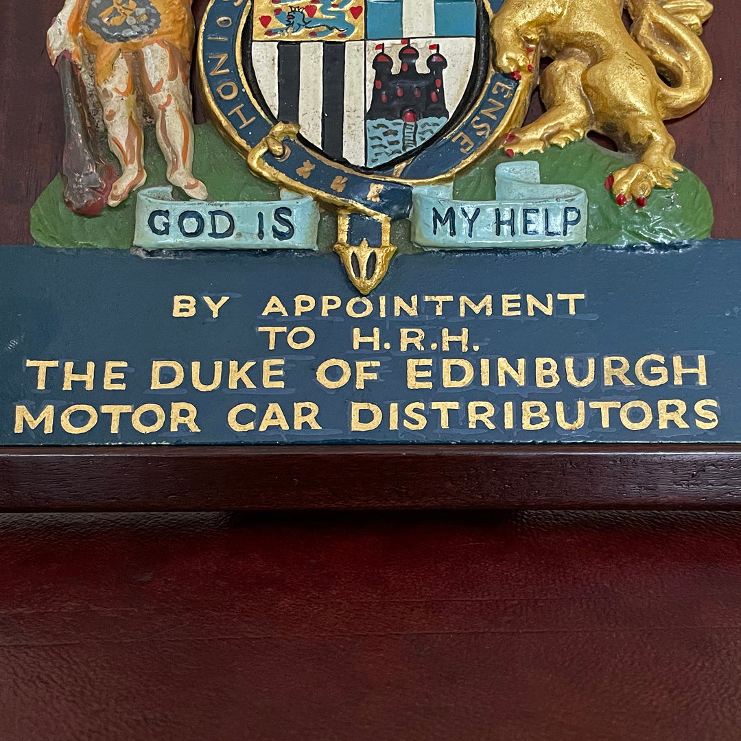 Royal Warrant Coat Of Arms Duke Of Edinburgh Motor Car Distributors 1950's VINTAGE