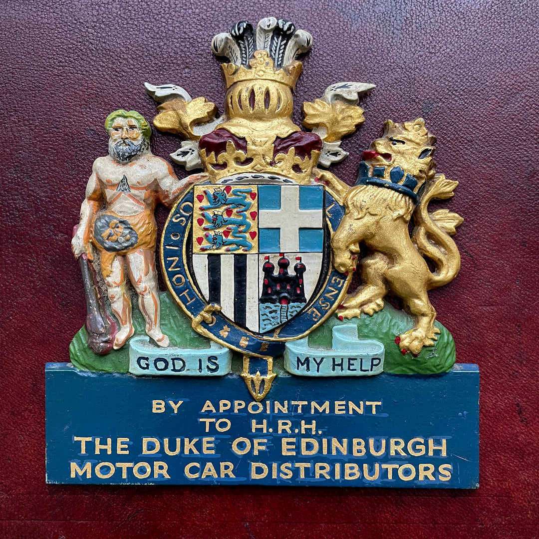 Royal Warrant Coat Of Arms Duke Of Edinburgh Motor Car Distributors 1950's VINTAGE